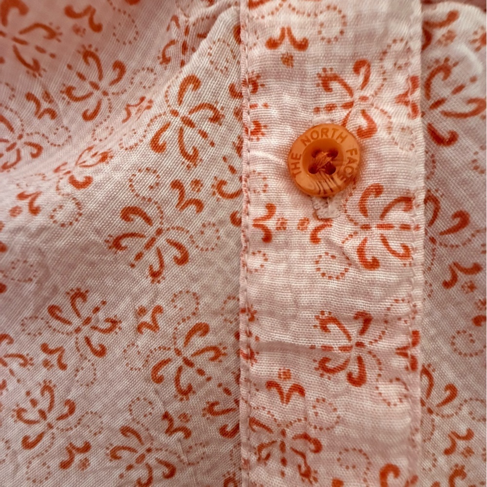 The North Face Sleeveless Hiking Shirt Button Down Pink Pattern Size Large - Picture 7 of 13